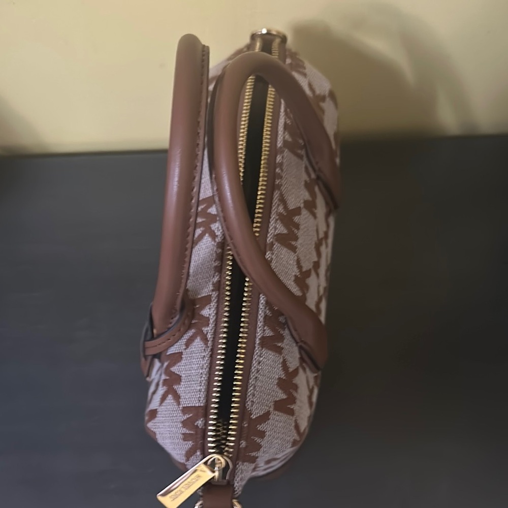 Michael Kors Brown and Tan Satchel with Gold Hardware - Picture 3 of 9